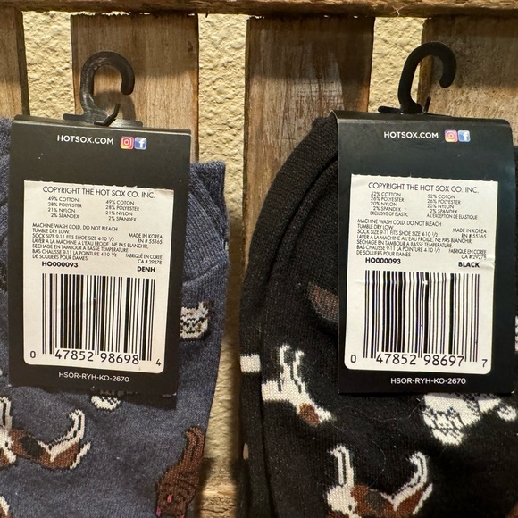 Dog Themed Socks Set Of 2, Novelty Crew Socks, Hot Sox, Dog Socks - Picture 3 of 12